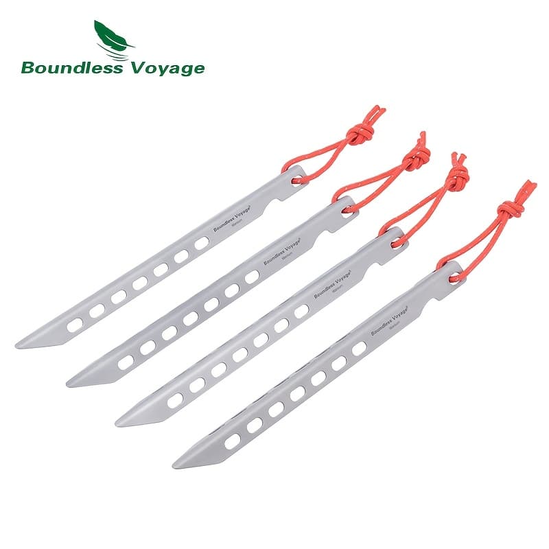 TEMU 4pcs Voyage Pure Titanium Tent Pegs Outdoor Awning Pegs Lightweight Camping Tent Pegs Sturdy Durable Anti-corrosion