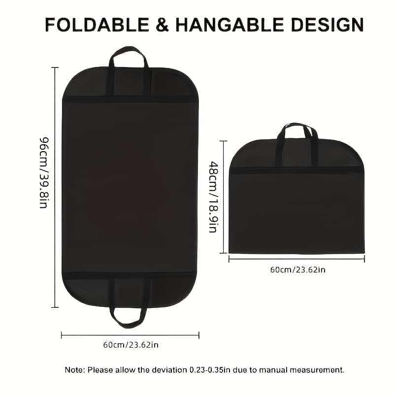 TEMU 1pc Breathable Suit Cover, Non-woven Dust-proof Garment Bag With Portable Handle For Closet Organization, Travel Storage Room, Shirts, Coats, Dresses, Jacket Clothes Protector