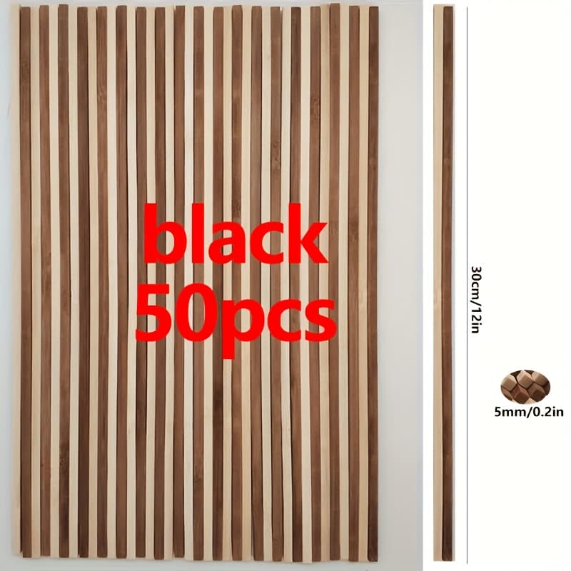 TEMU 50 Square Bamboo Sticks, Craft Bamboo Sticks, Suitable For Diy Projects, Woodworking Supplies, Model Making, Arts And Crafts, Wood Carving, Architectural Models, Wooden Pendants