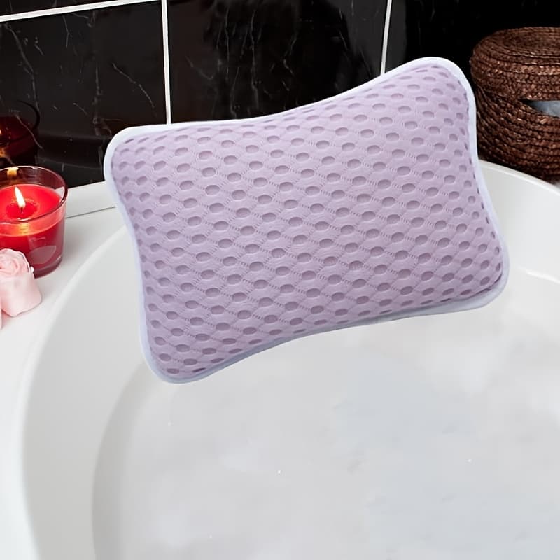 TEMU Bathtub , Anti-slip 2-strong Suction Cups, Bathtub Bath Pillow, Head, Neck And Shoulder Support, Breathable, Relaxing And Comfortable, A Suitable Bathtub Pillow As A Gift, The Weight Is 150 Grams
