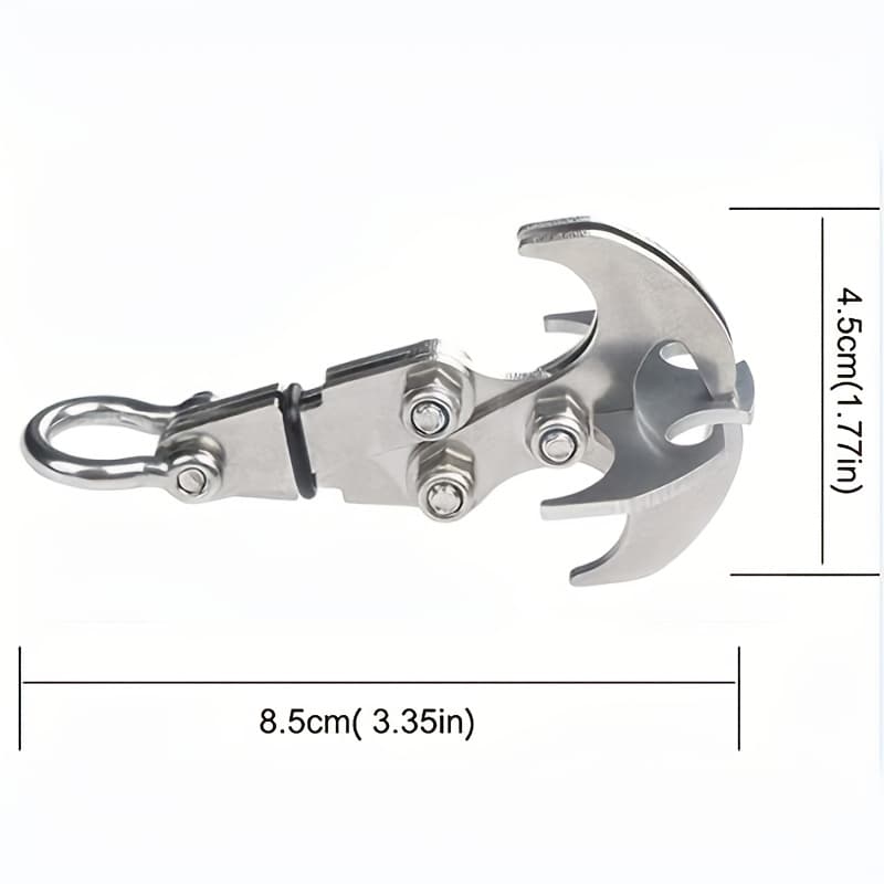TEMU 1pc Of Stainless Steel Folding Outdoor Hiking 4 Claw Hook- Suitable For Hiking, Camping, And Backpack Fixation, Durable And Multifunctional Hiking