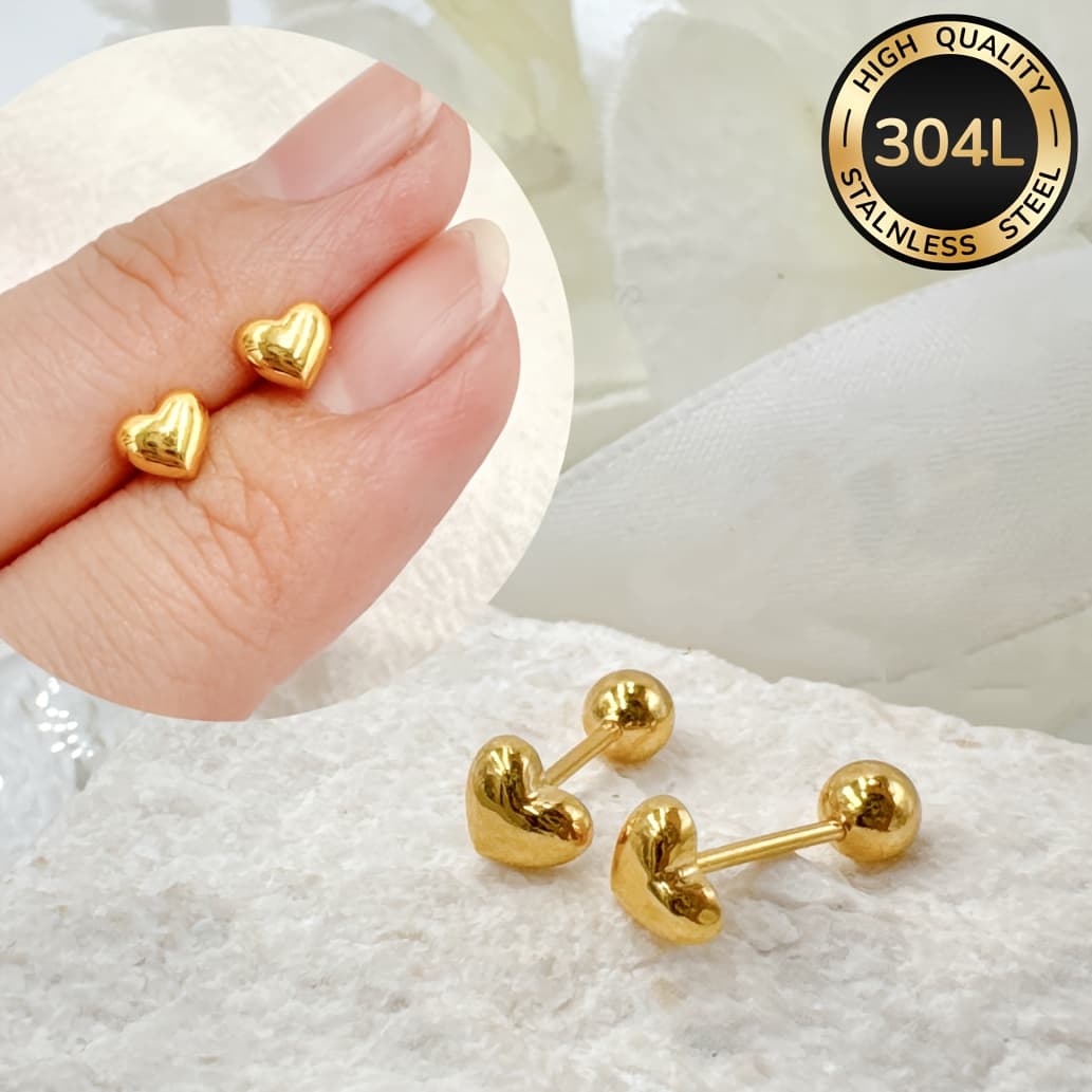 TEMU 2pcs Steel -shaped Earrings - Elegant And - Suitable For Women's Casual Attire And Parties - Valentine's Day Jewelry Gift