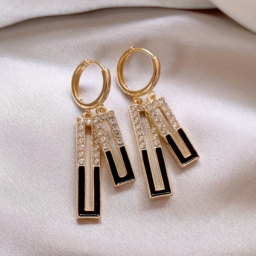 TEMU 2 Sets Of Hot Selling Red Geometric Square Women's Earrings, Earrings, Ear Buckles, And Valentine's Day Gifts For. Earrings Are Very Beautiful, Simple And Fashionable, With A Sense Of Luxury