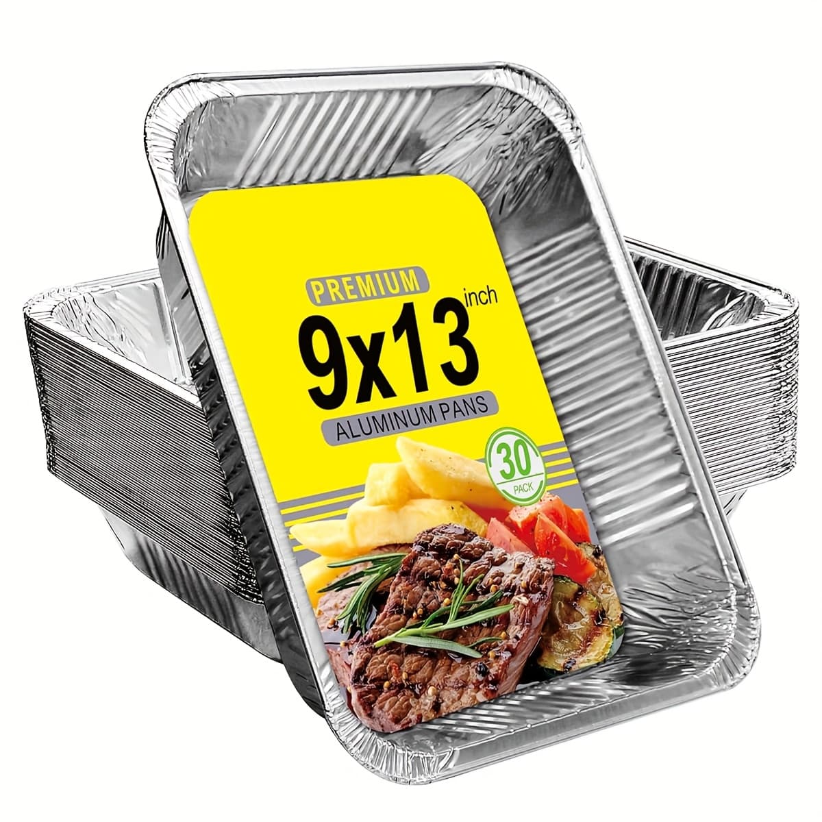 TEMU Aluminum Foil Pans, 9 X 13 Disposable Aluminum With Lids Tin Foil Pans For Baking Roasting & Chafing Grilling, Half Size Steam Table Deep Pans, Cake & Oven Pan