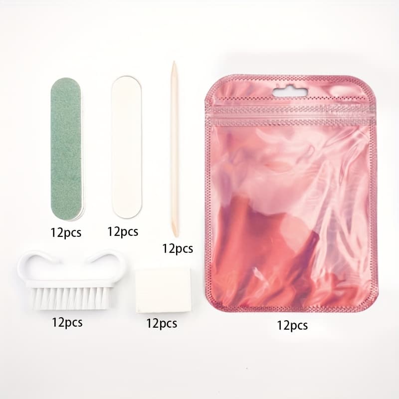 TEMU 12pcs Of Nail Clippers And Orange Dead Rod Set, Double-sided Nail Clippers, Wooden Clippers, Cleaning Tools, Nail Clippers, Nail Brushes, Jewelry Making Polishing And Polishing Supplies
