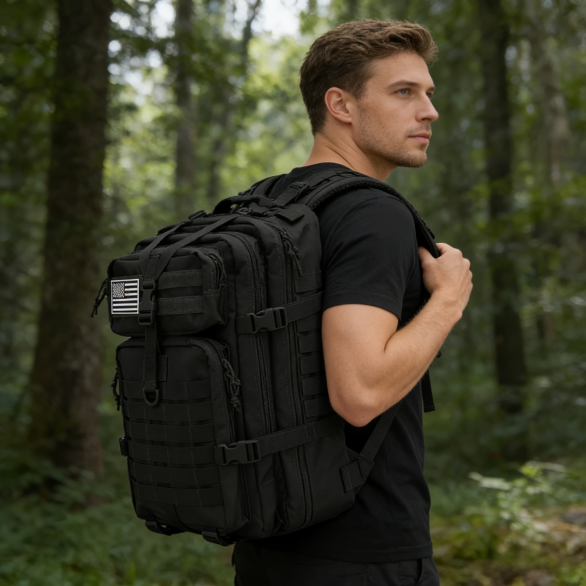 TEMU 45l Outdoor Tactical Hiking Backpack Multifunctional Camping Hiking Shoulder Bag Sports Rucksack With Zip Closure Suitable For Hiking Trekking Camping Hunting And Outdoor Sports Birthday Gift