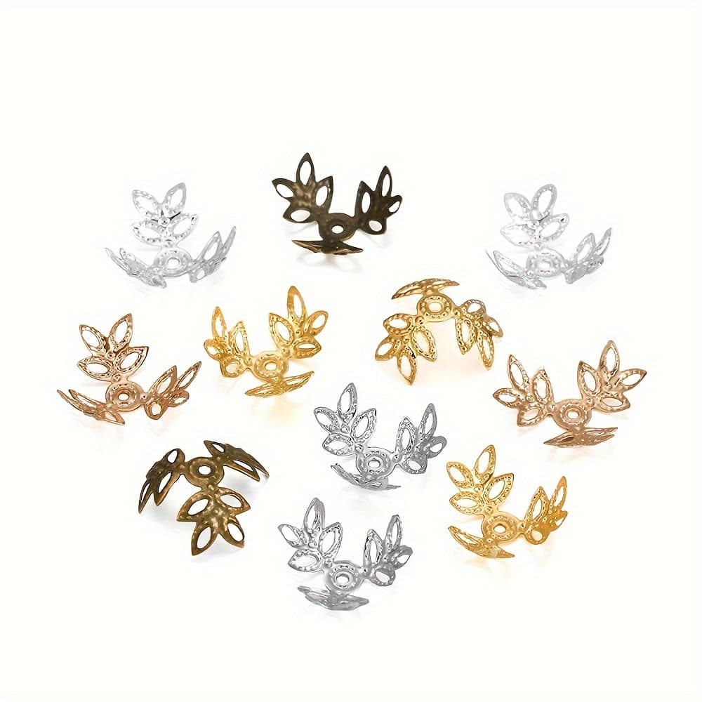 TEMU 80pcs/lot 16x16mm Goldenen Spacer Beads End For Jewelry Making Bracelet Findings Supplies