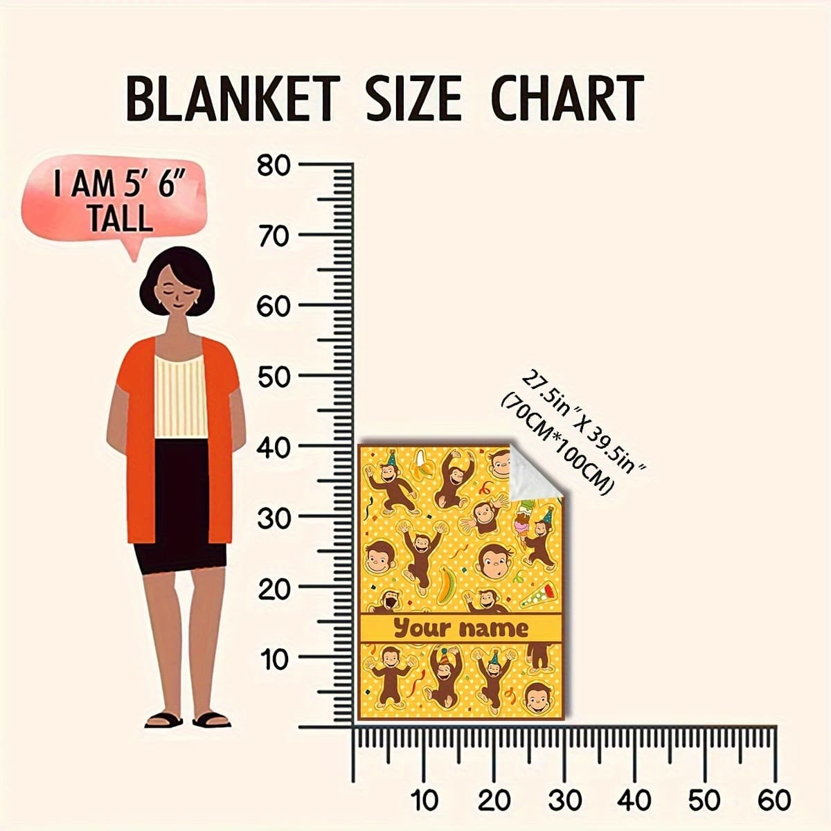 TEMU A Personalized Custom Blanket With A Fun Cartoon . A Warm And Cozy Fleece Blanket. A Decorative Throw That Adds Color To The Room. Blanket Suitable For