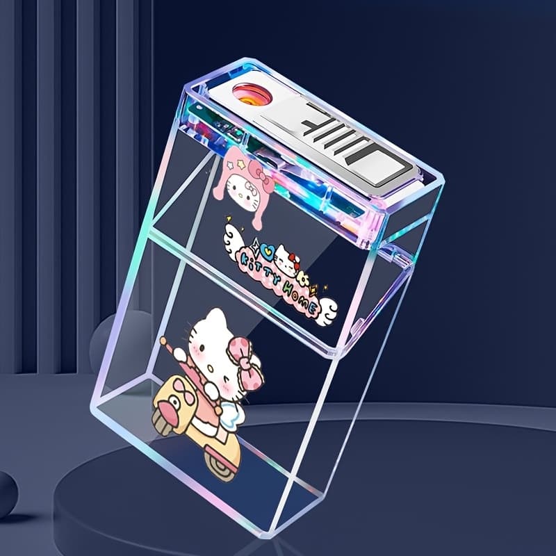 TEMU Adorable Lighter Led Case, 20-pack With Usb Charging, Featuring Hello Kitty And Kuromi, Cartoon Lighter, Gift (no Butane Included)