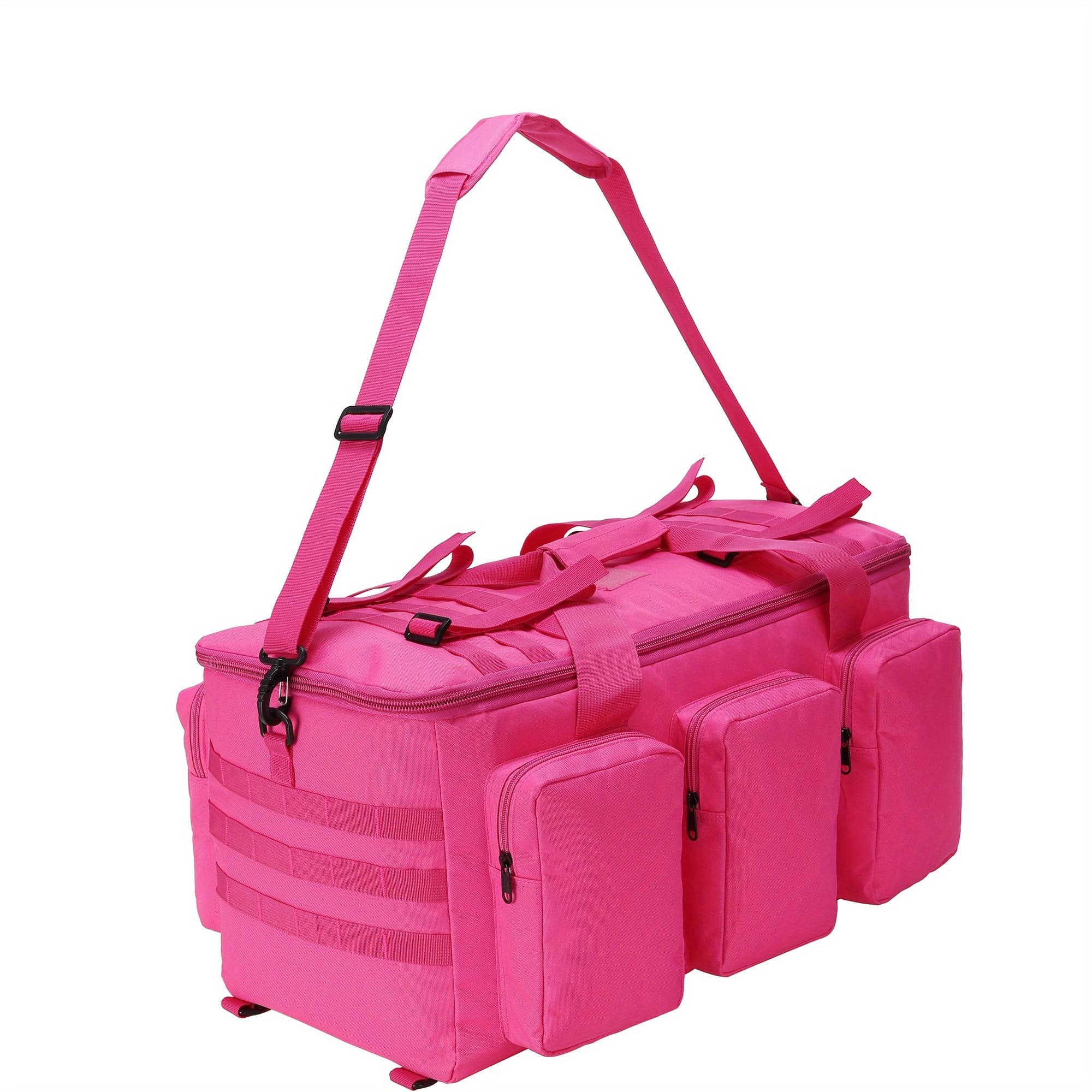 TEMU 3in 1 Travel Duffel Bag 50l Rose Red Gym Bag For Men Woman Convertible Weekender Backpack For Camping Daily Use Backpack