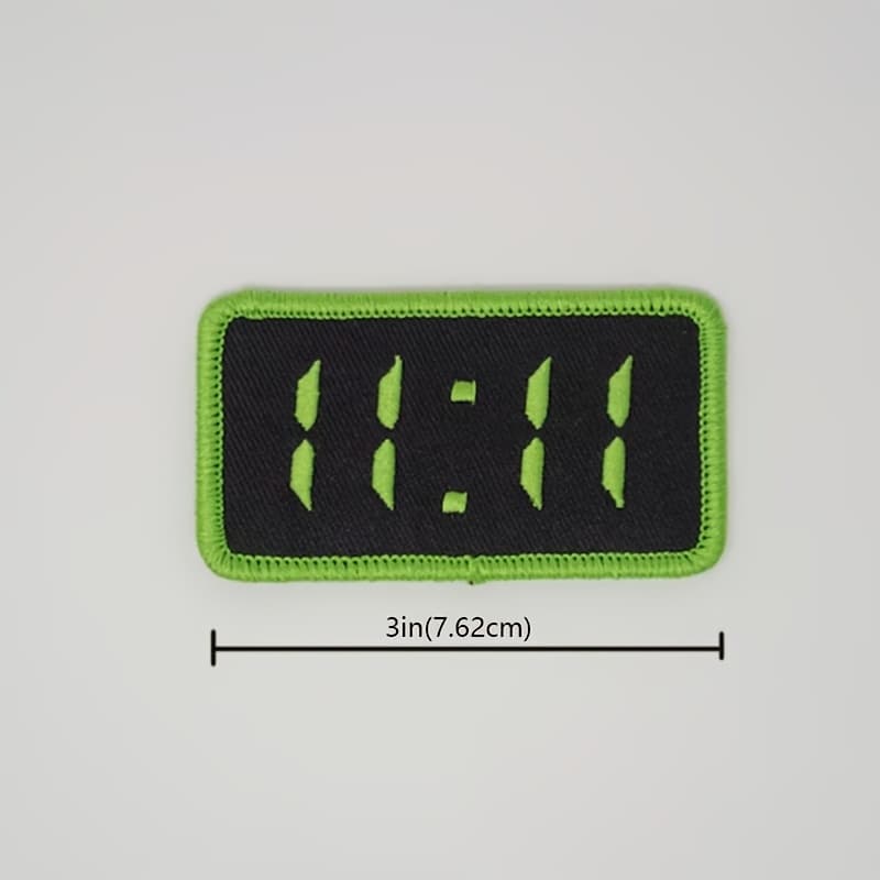 TEMU 1pc 11:11 Digital Clock Embroidered Patch, Iron-on/sew-on Applique For Diy Fashion Accessories & Crafts - Mixed Colors