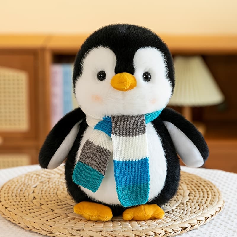 TEMU Cute Scarf Penguin Plush Toy, Soft Penguin Plush Toy, Desktop Sofa Doll, Birthday Valentine's Day Thanksgiving Christmas Gift, 1pc