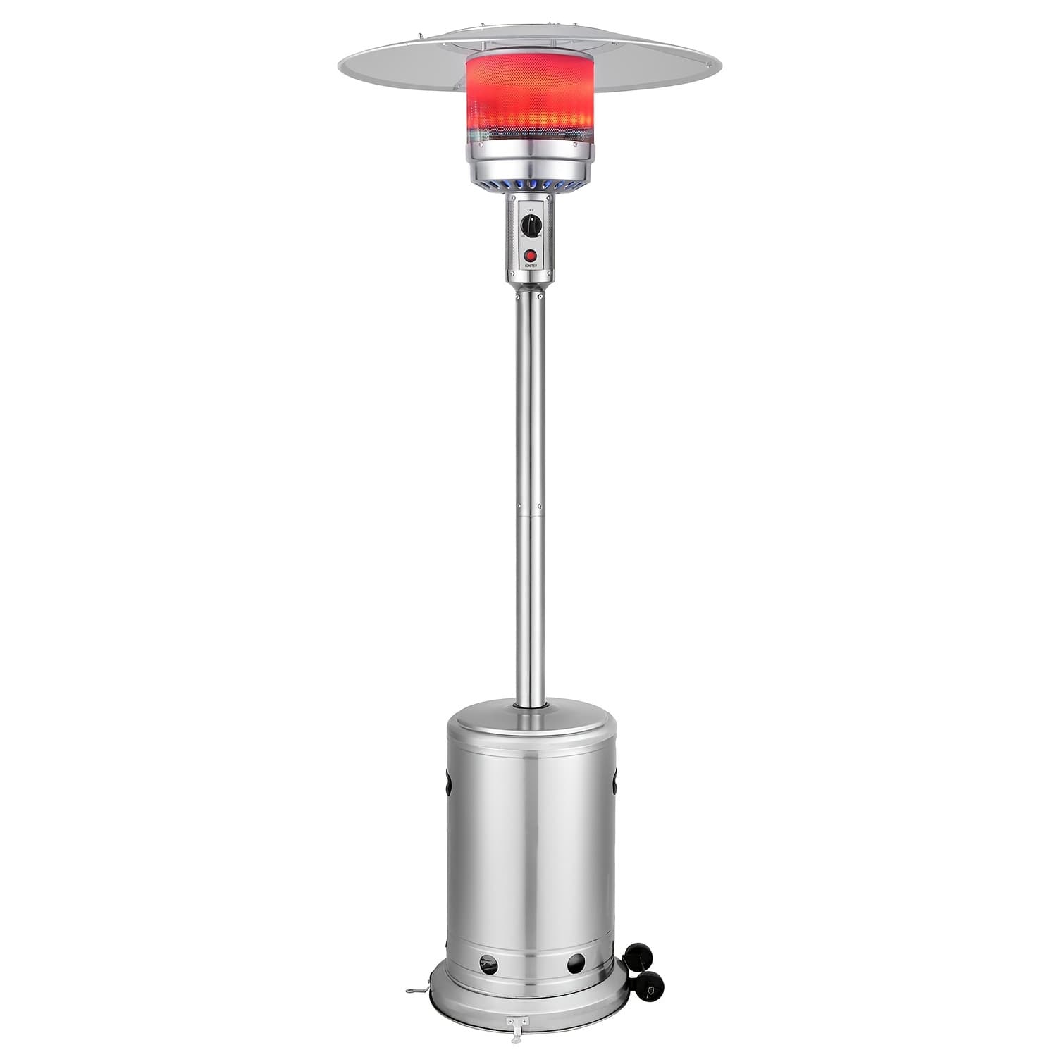 TEMU Vivicreate 47, 000 Btu Propane Outdoor Heater, 18-foot Heating, In 1 Min, & Auto Shut-off, Wheels For Patio, Garden, Deck, Backyard, Porch, Balcony, Perfect For Camping, Christmas Gift Ideas