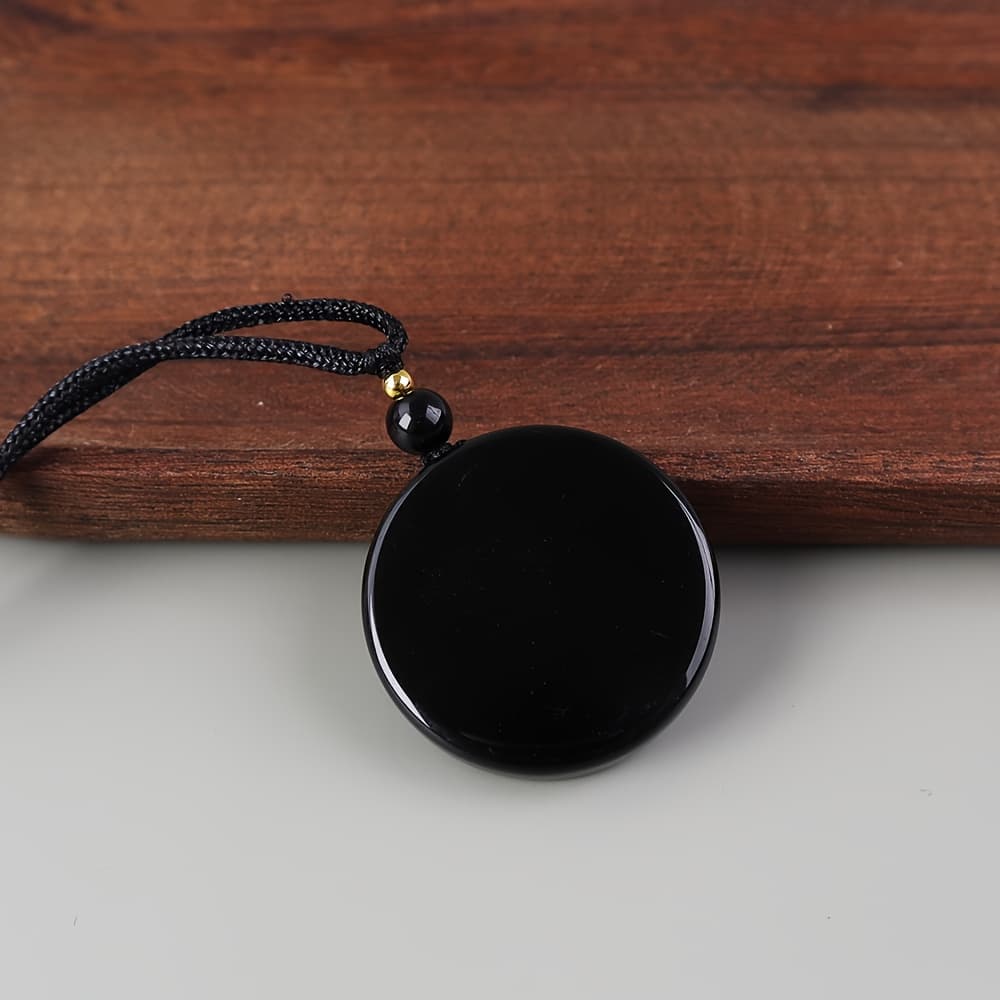 TEMU Natural Round Pendant Necklace For Men Protection Necklace Defender Shield Pendant