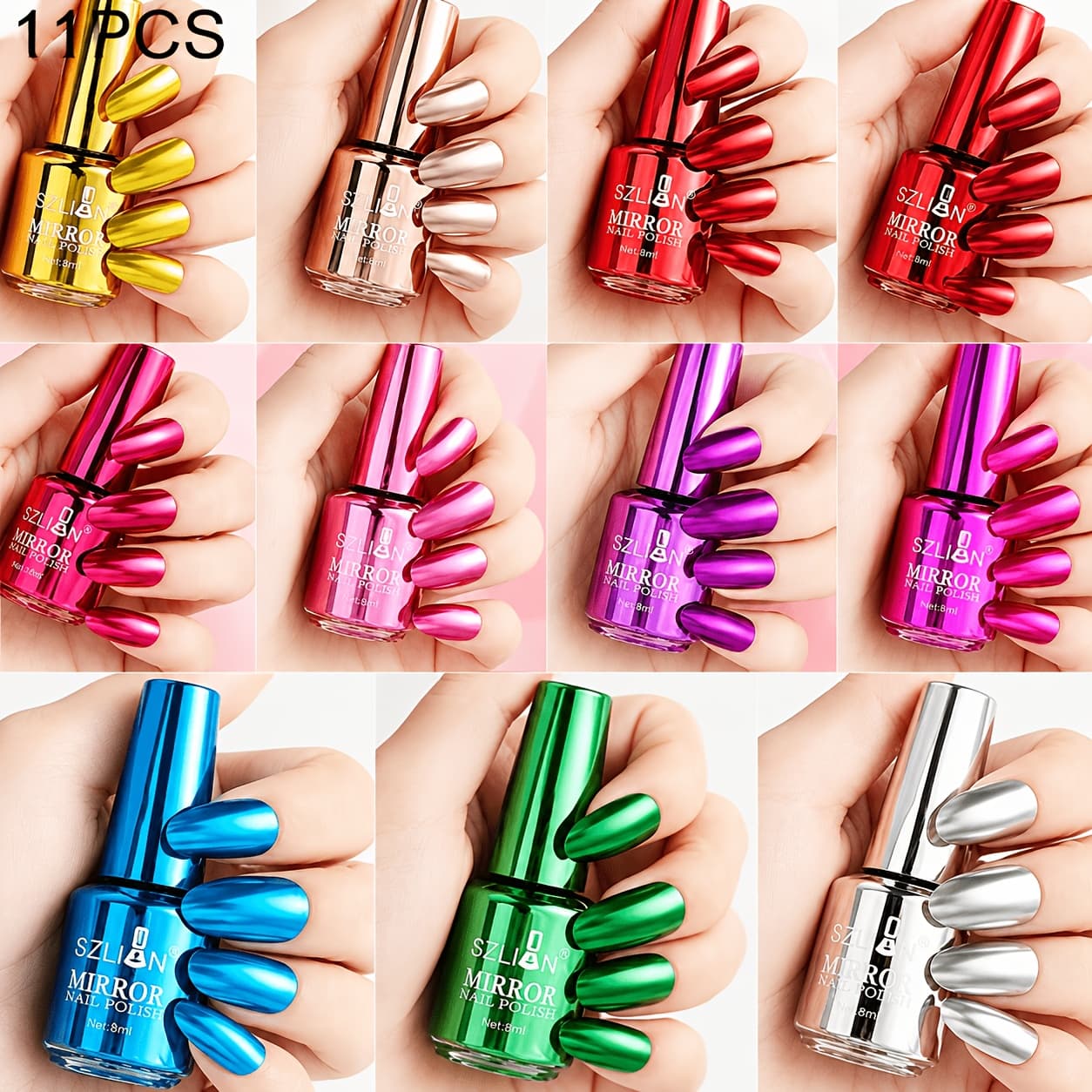 TEMU 11pcs Nail Polish Set, , Long-lasting Nail Decoration For Stunning Nail Art Effects