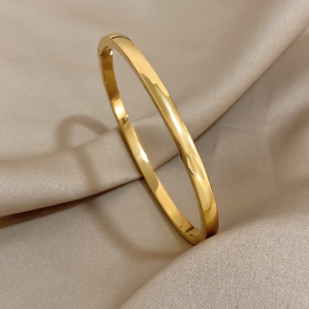 TEMU Waterproof And Rustproof Titanium Steel Fashionable Minimalist New Product Golden Bracelet