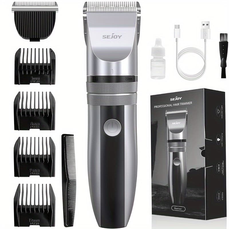TEMU Sejoy Men's Cordless Hair Clipper, 0 Hair Clipper For Men And Women Haircut Set, Suitable For Home Rechargeable