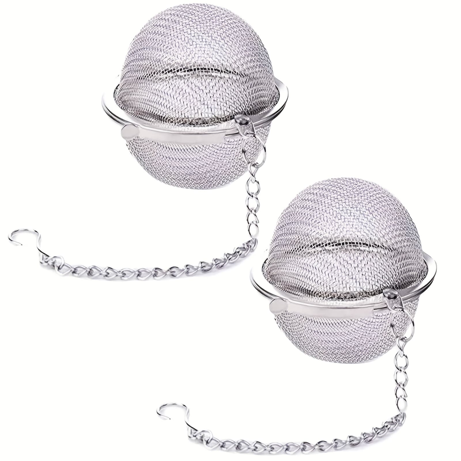 TEMU Tea Ball Strainer - 2pcs Stainless Steel Tea Balls, Tea Infusers For Tea Steeper, Loose Tea, Tea Infuser For Tea Filter Herbal Spices Seasonings