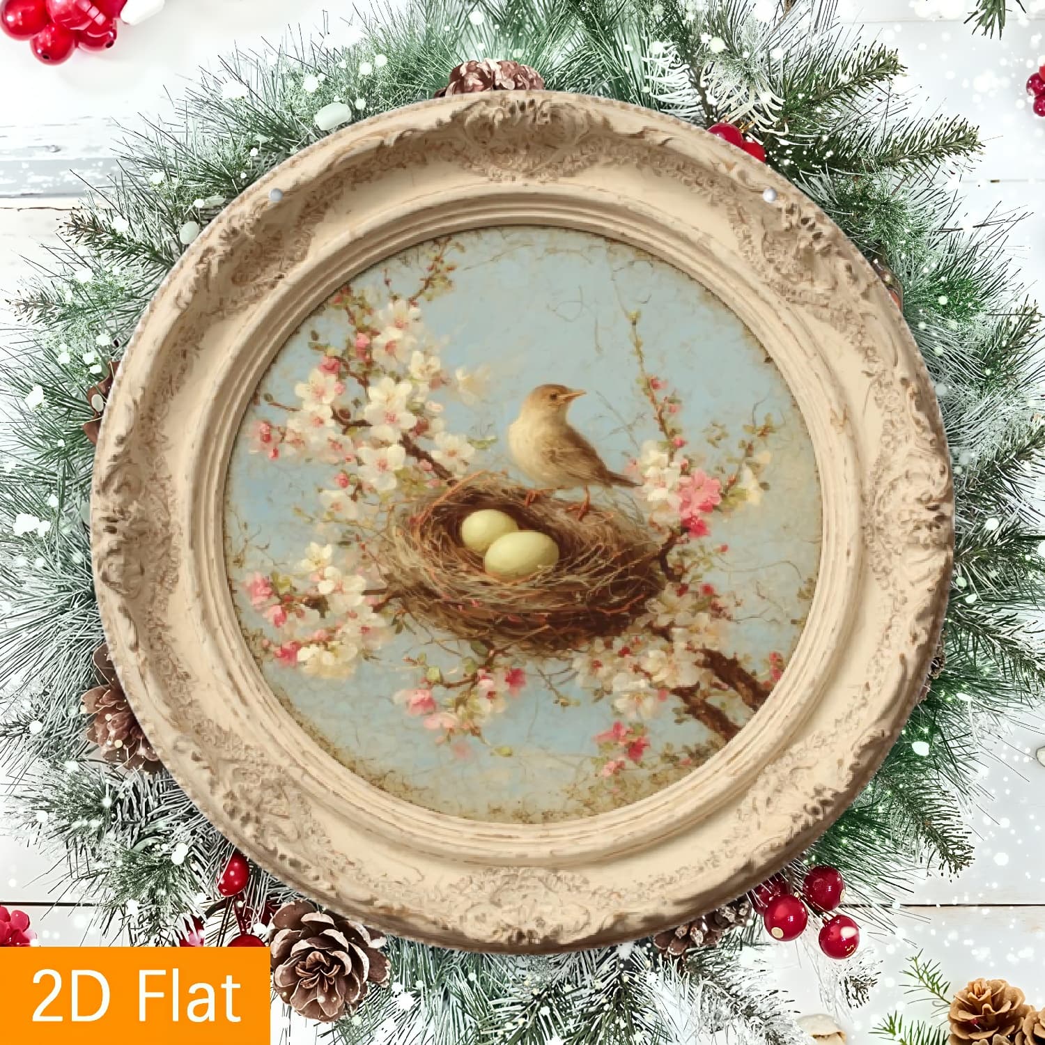 TEMU 2d Flat, 1pc Vintage Wall Decor - Farmhouse Rustic Metal Wall Art With - Soft Pink/beige/ Hues - 8x8 Inch Easy-hang Decoration For Living Room, Kitchen, - Housewarming Gift - 2d Flat, 2d Flat,