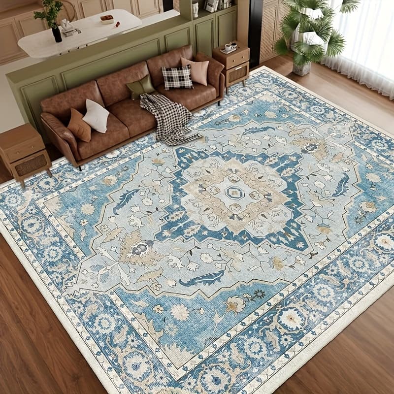 TEMU 1pc Orhopui Vintage Persian - Non-shedding Absorbent Machine Washable Super , Non-slip Foldable Oversized (≥1.8m) For Living Room Bedroom Indoor Floor Decor, Rugs For Living Room