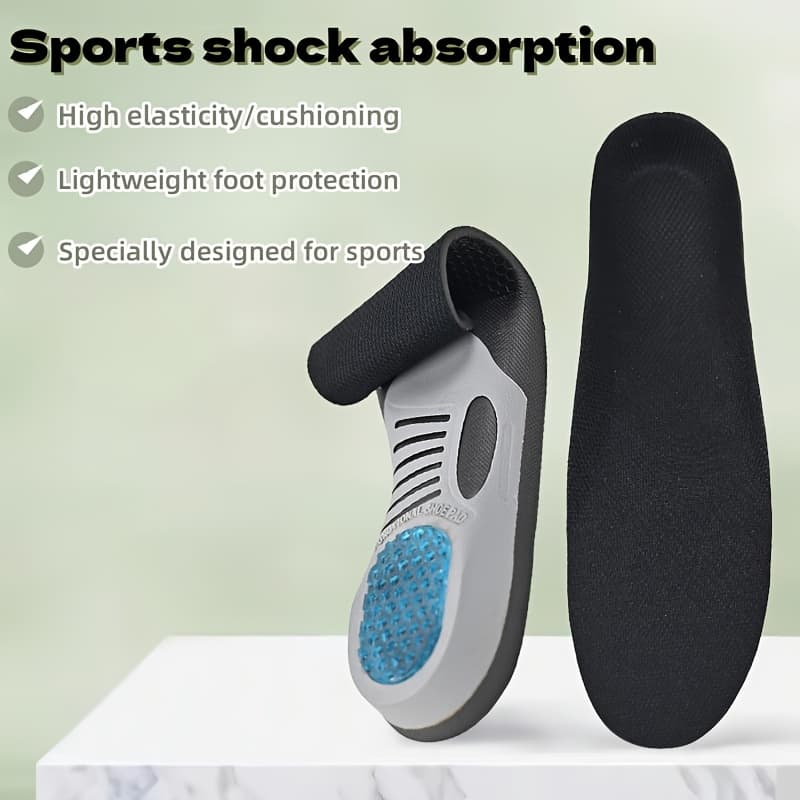 TEMU 1 Pair Of Pu Sports Insoles With High , Shock Absorption, , And Curve Design, Cushioning And Shock Absorption Designed For Sports