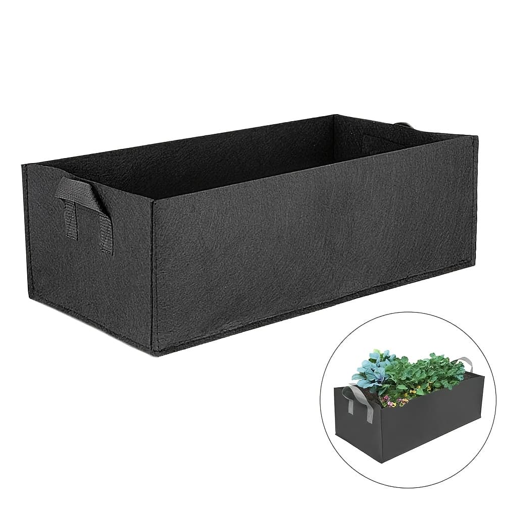 TEMU Rectangular Breathable Planting Container Grow Bag For Vegetables And Flowers, Featuring Handles For . In 40/50cm Sizes, This Fabric Raised Garden Bed Planter Holds 6/7 Gallons