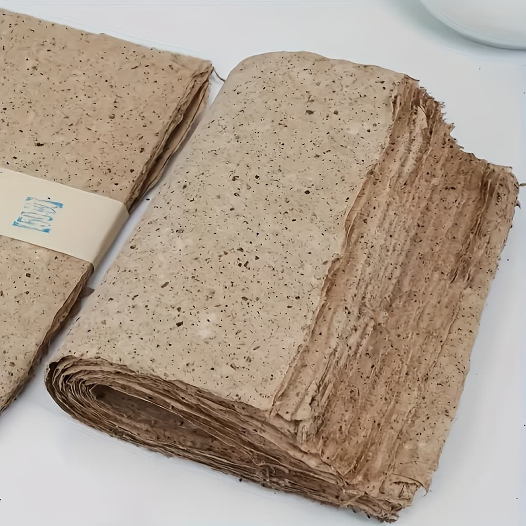 TEMU 50pcs Of Handmade Paper For Scrapbooking, Painting, And Cutting, Ideal For Calligraphy And Vintage-style Projects