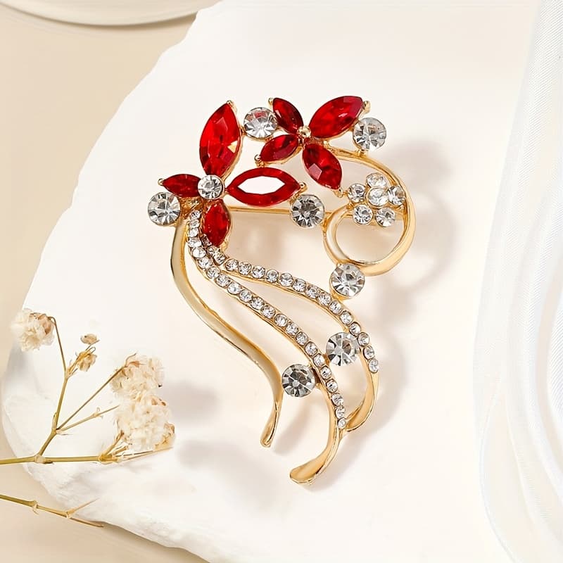 TEMU A Stylish Hollow Brooch With Rhinestones, Wear