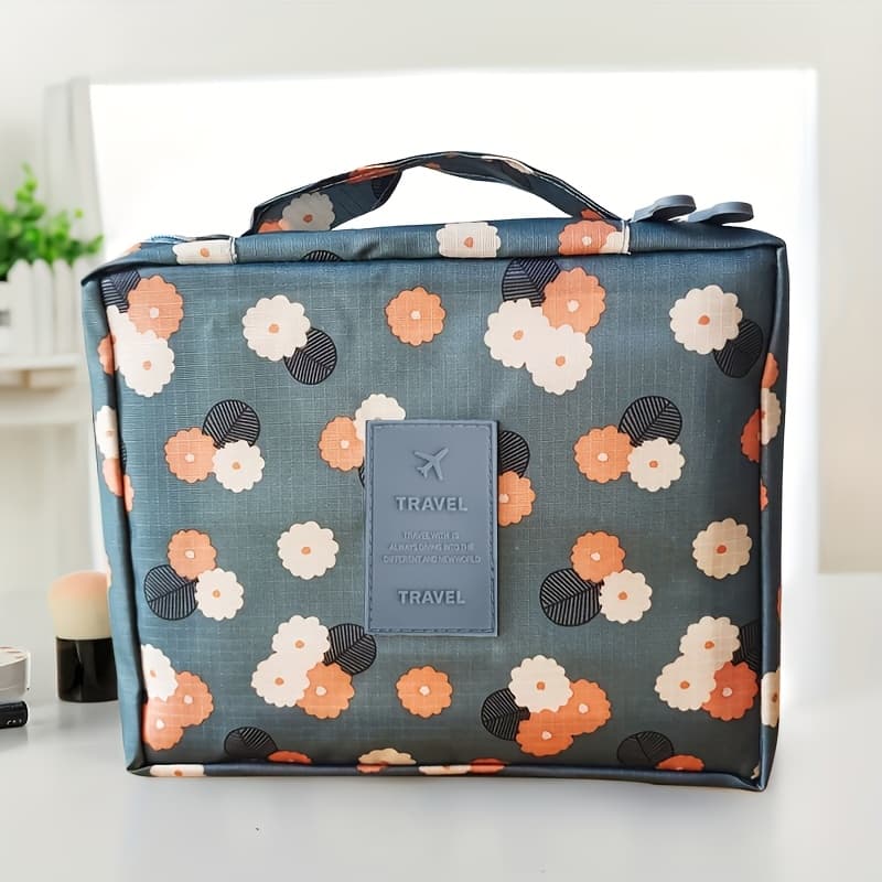 TEMU Fashionable Portable Cosmetic Organizer Bag, Travel Toiletry Bag, Multi-functional Large Capacity Storage Pouch