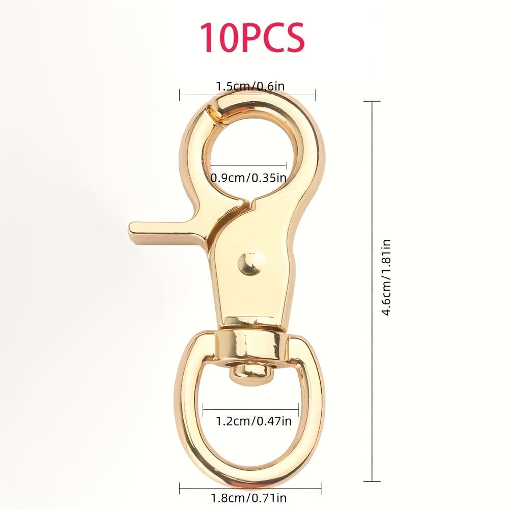 TEMU 10 Stainless Degree Swivel Snap Hooks With Trigger Snap Claw Clasp - For Dog Leashes, Pet Cages, Camera Straps, Shoulder Straps, Belts, Chains - Swivel Hooks