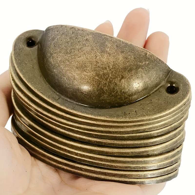 TEMU A Set Of 10 Antique Style Embedded Metal Handles, Suitable For Drawers, Cabinets, Trash Cans, With Installation Hardware, Painted Surface Treatment, Suitable For Home Furniture