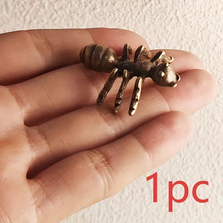 TEMU 1pc Miniature Ant Sculpture, Realistic Insect Ornament, Office Desk Decor, Home Accent, Holiday Gift