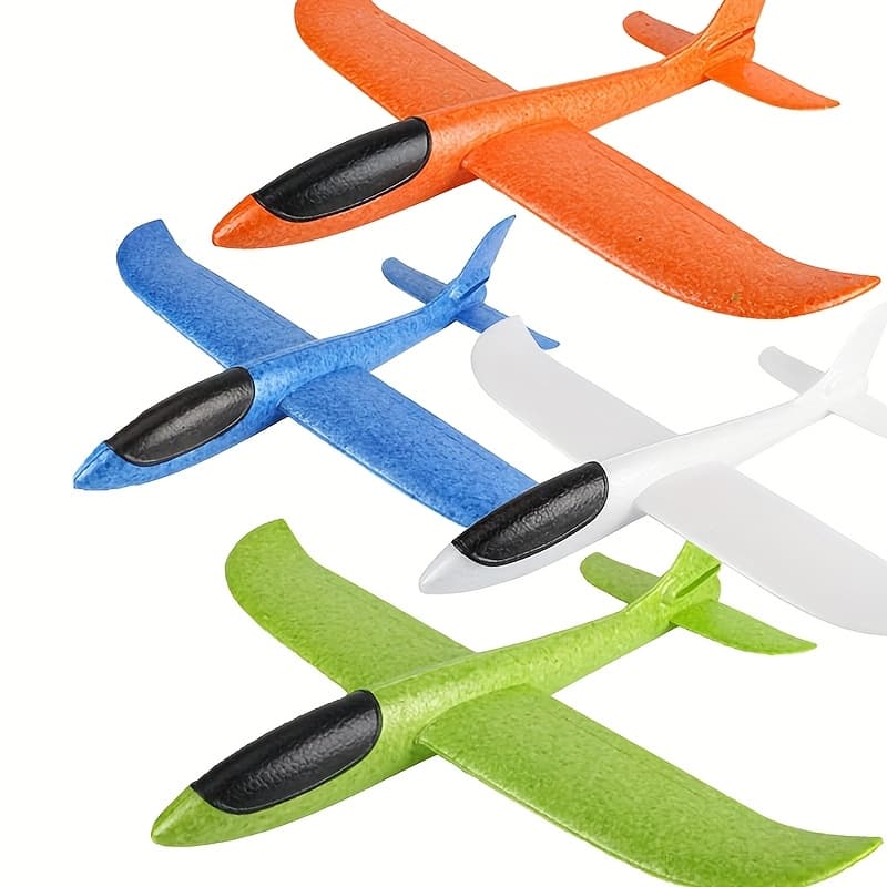 TEMU 4 6pcs Airplane/flying Toy, 17.5-inch Large Throwing Foam Plane/glider, 2 Flying , Birthday Gift 3 4 9 12-year-old Boy, Outdoor Sports Game Toys