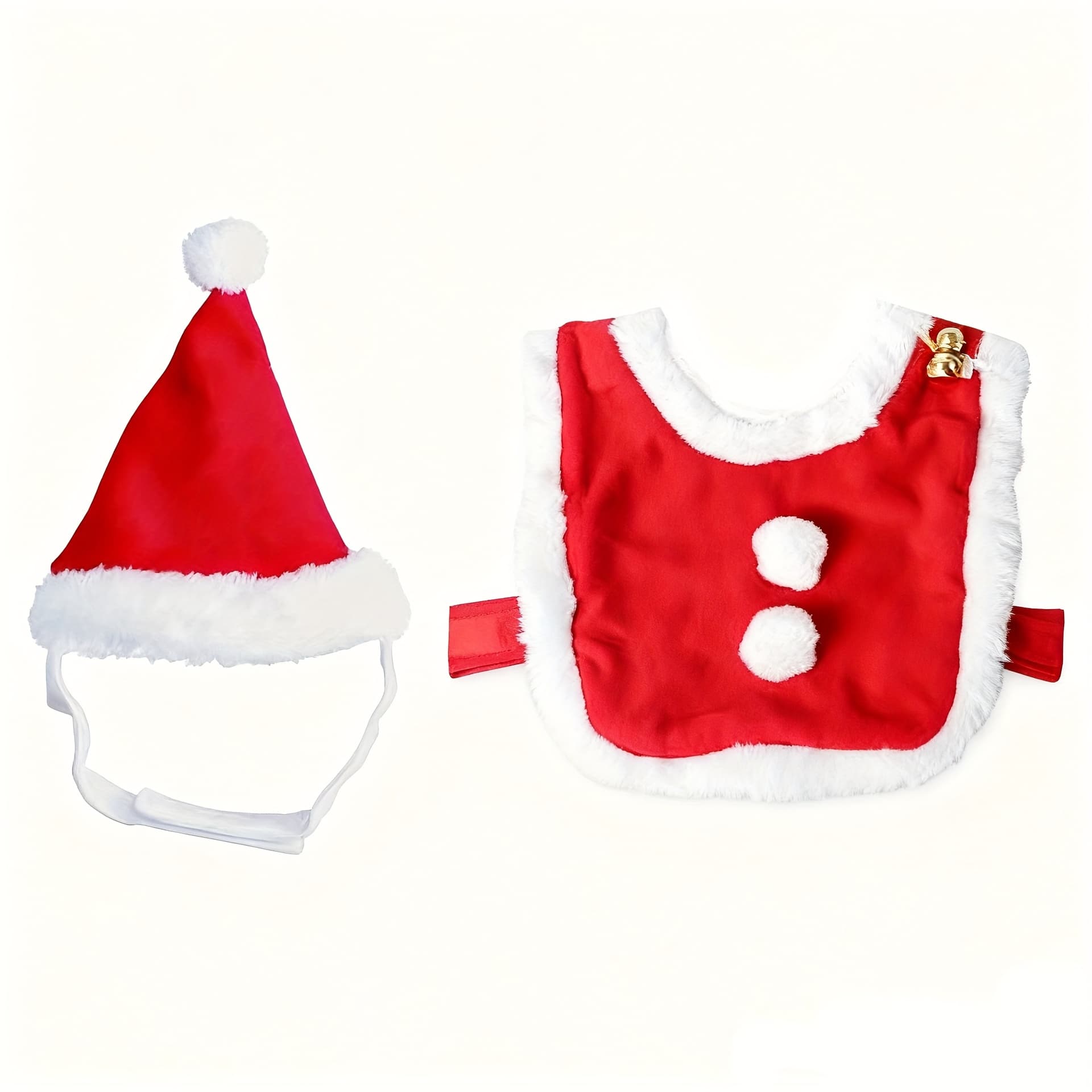 TEMU Set Of 2 Christmas Costumes For Pets, Including Hats And Cloaks For Small Dogs And Cats, Featuring Warm Cloaks And Capes For The