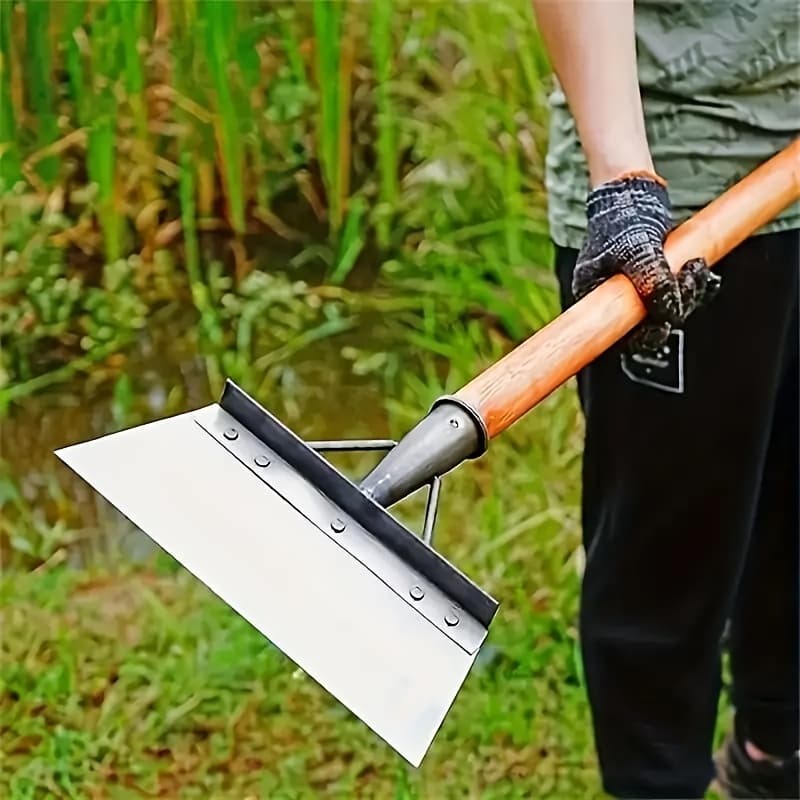 TEMU Multi Functional Metal Gardening Shovel - , Suitable For Yard Weeding And Outdoor Cleaning, Farm Waste, Soil And Cleaning, Etc