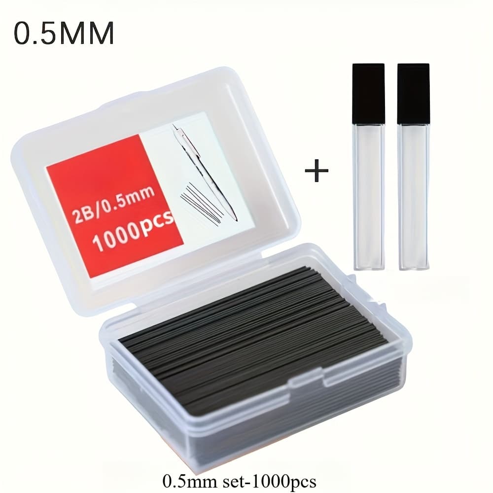 TEMU A Box Of 0.5/0.7mm 2b Refills, 60mm Each, 1000pcs Per Box, Comes With 2 Small Boxes, Suitable For Art And Drawing Stationery
