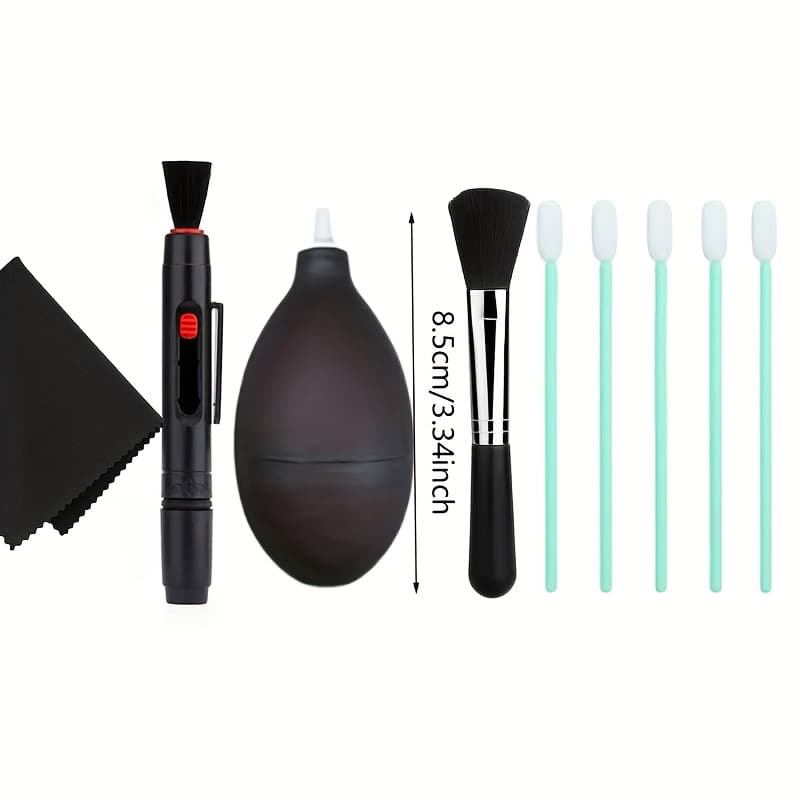 TEMU A Multifunctional Cleaning Tool Kit For Camera Lenses, Including Cleaning Pen, A Soft Brush, A 2-in-1 Lens Cleaning Pen, A Microfiber Cleaning Cloth, And Sensor Cleaning Swabs