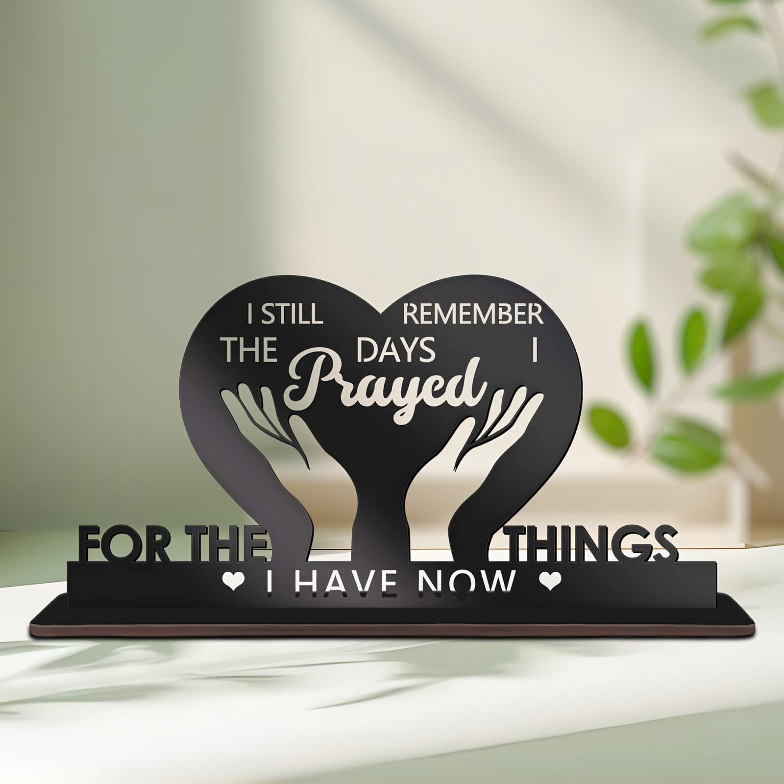 TEMU 1pc Bible Verse Plaque With Uplifting Scripture - Artificial/ Religious Wall Table Decor Suitable For Home, Church, Office - English Scripture Centerpiece, Multi- Gift