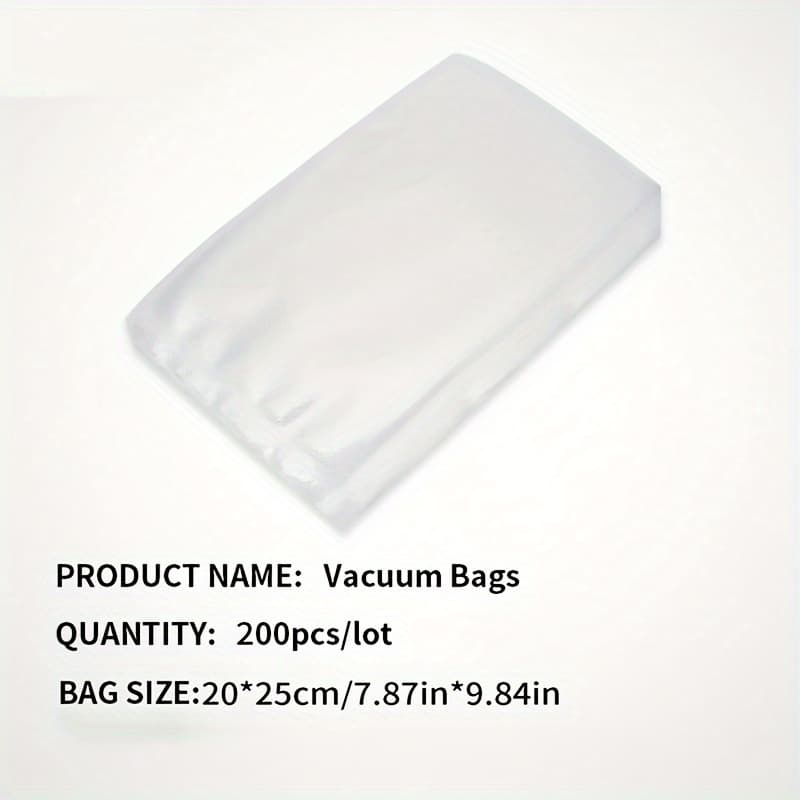 TEMU 200pcs Vacuum Sealed Bag Pack, Kitchen Storage Bag For Food, Sealed Snacks, Fruits, Nuts, Etc. Safe To Boil, Steam Heat And Freeze, Commercial Grade Heavy-duty Sealable Vacuum Preservation Bag