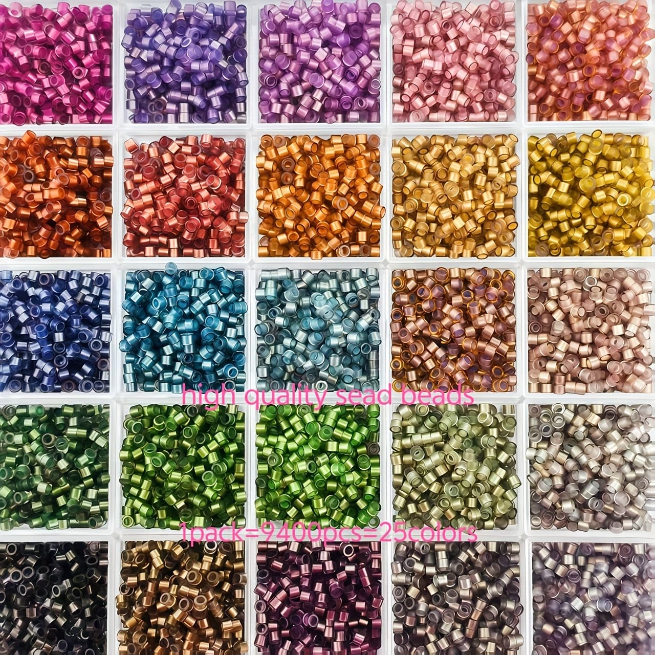 TEMU 9400pcs, High-quality Seed Beads, 2.5 Mm, 25 Vibrant Colors - Perfect For Jewelry Making, Bracelets, Earrings, Necklaces And Crafts, High-quality Mini Beads, Halloween Gifts For