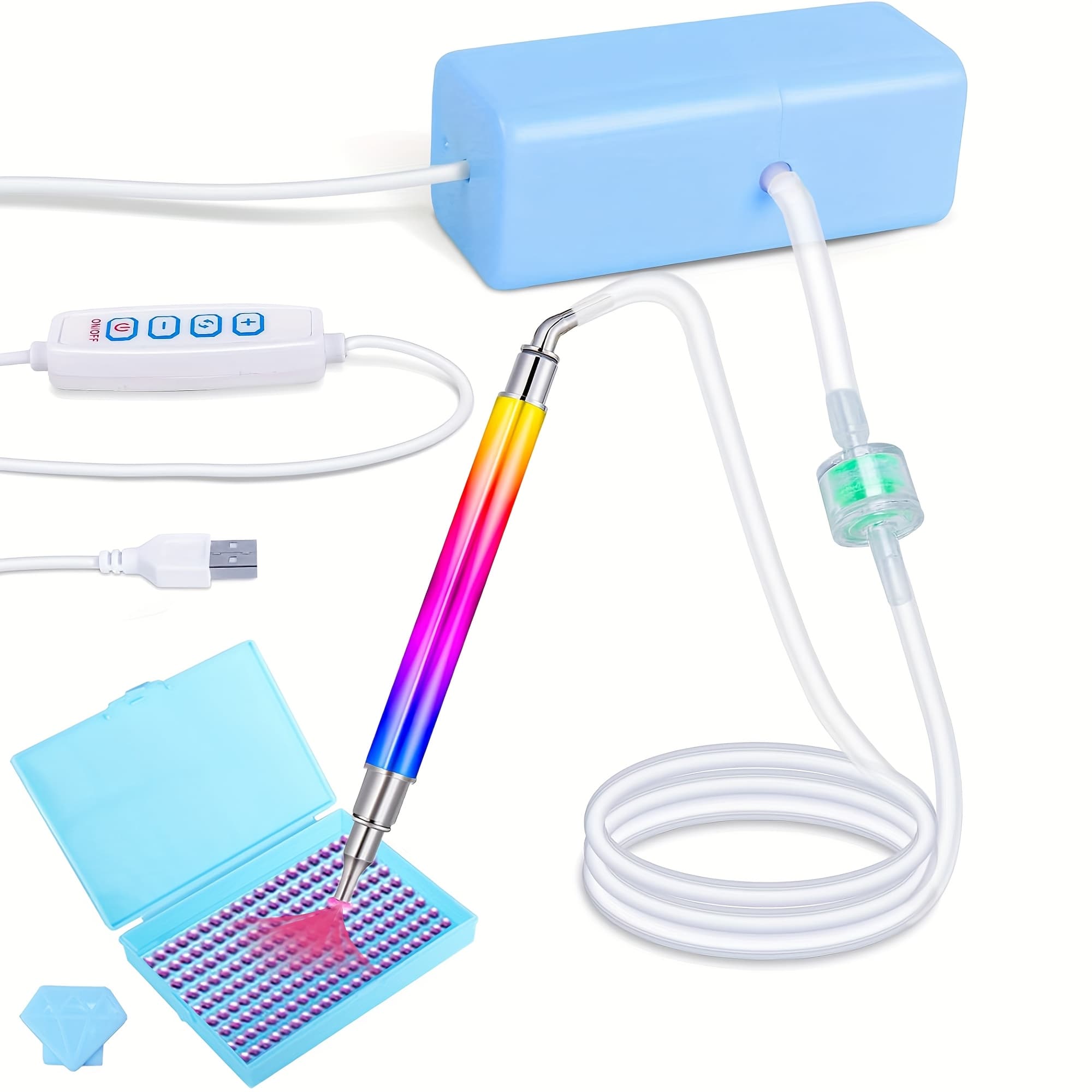 TEMU Diamond Painting Accessories Pen, Adult Pen Set, Vacuum Diamond Painting Pen Set, Electric Diamond Painting Pen With Storage Tray, Diamond Painting Accessories Tools