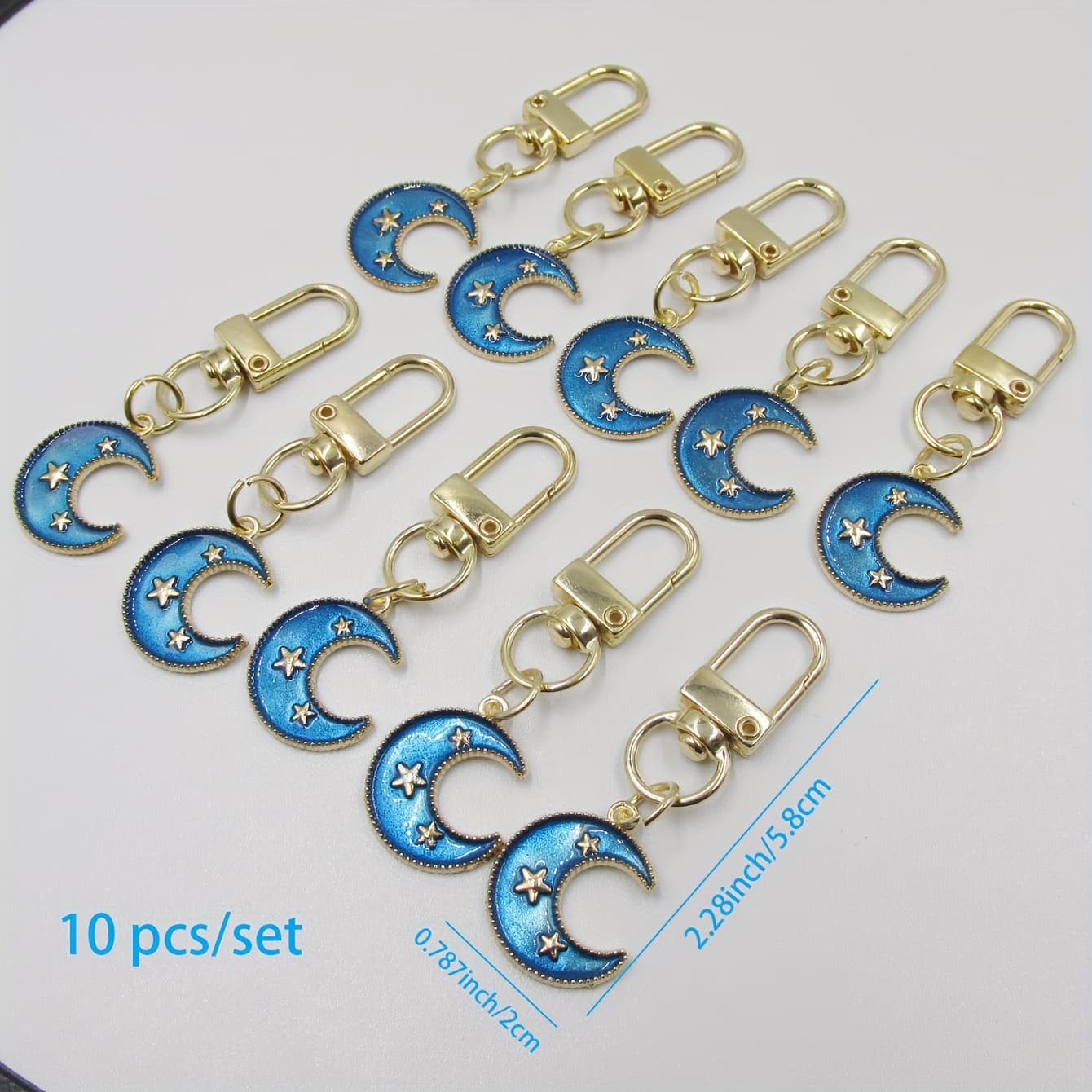 TEMU 10pcs Star And Moon Keychain Set In , Perfect For Handbag Charms, Car Key Accessories, Backpack Decorations, Ideal For Daily Use Or Parties, A Great Gift For S' Birthdays