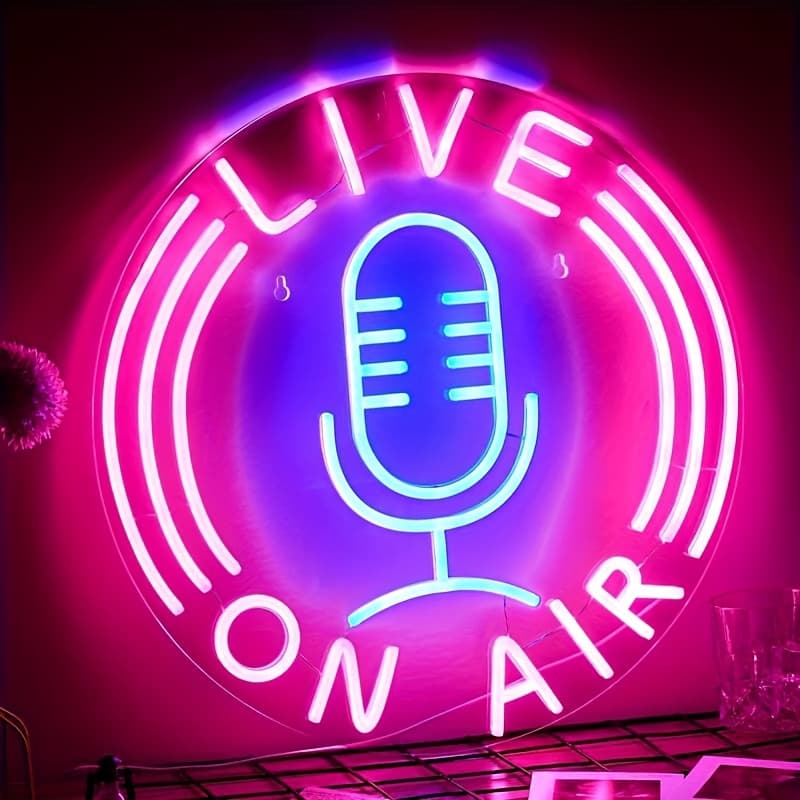 TEMU Live On Air Neon Sign Led Neon Light 10 Dimmable Usb Powered Acrylic Backboard Wall Decor For Streaming Room Bedroom Living Room Gaming Office Decoration Aesthetic Room Decor Gift