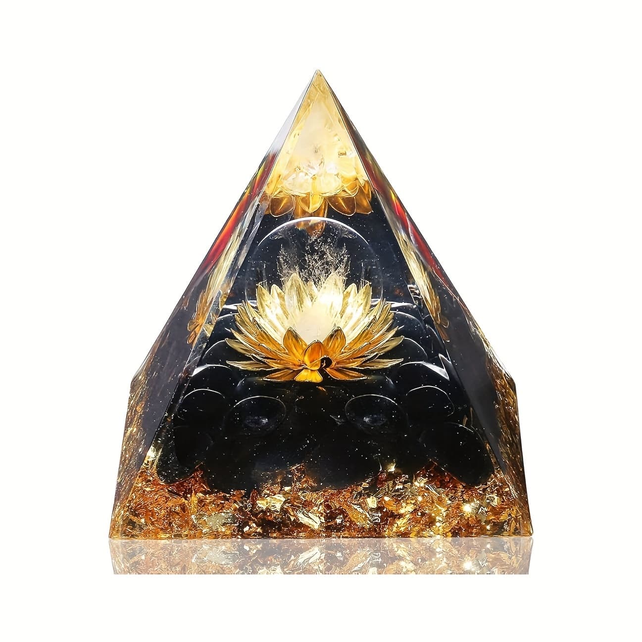 TEMU Obsidian Chip Pyramid Orgone