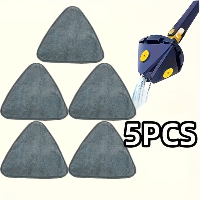 TEMU 3/5/10pcs, Triangular Mop Replacement Pads, Thickened Floor Cleaning Cloths, Washable Mop Heads, Mop Accessories, Adhesive Non-shedding, Cleaning Supplies
