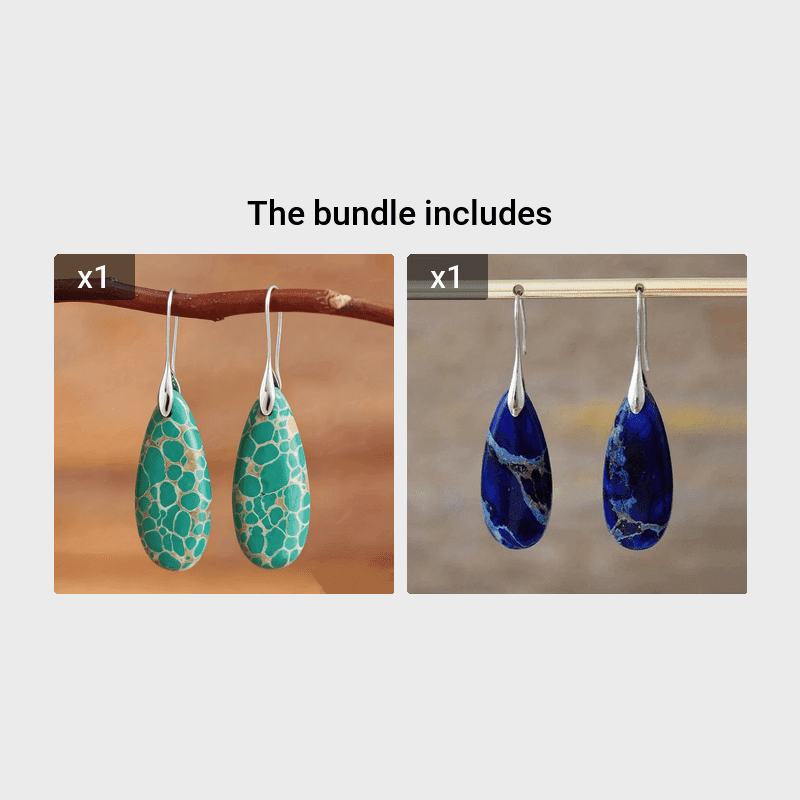 TEMU 1 Set Of Natural Stone Teardrop Earrings