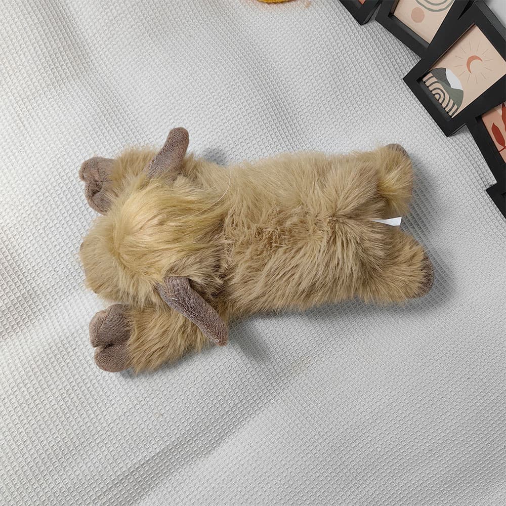 TEMU Cute Simulated Highland Cow Plush Pet Toy Long Yak Super Soft And Comfortable Toy, Very Suitable As A Pet Interactive Toy Daily Boredom Helper