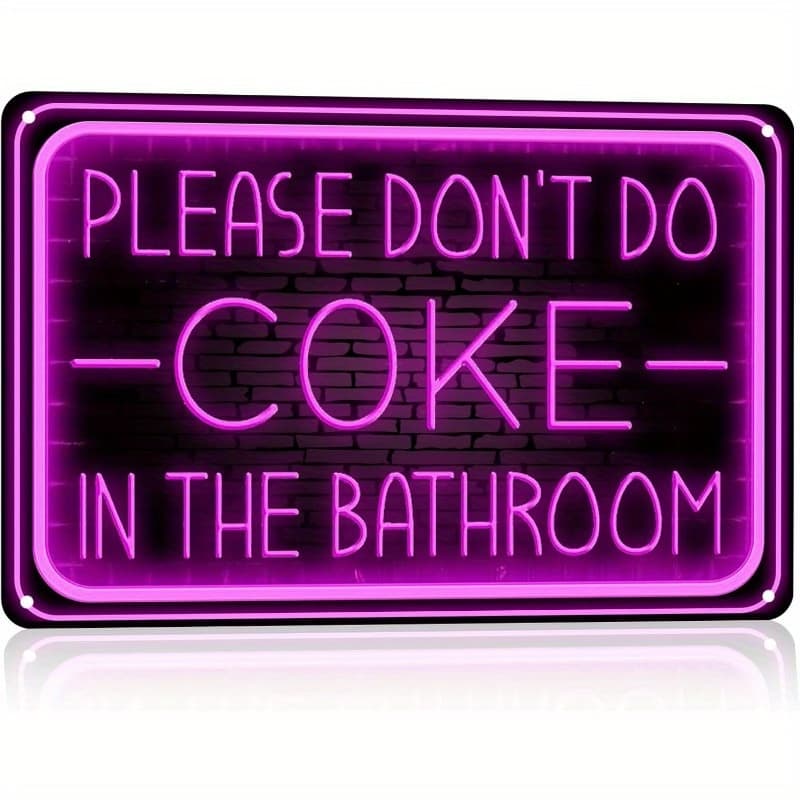 TEMU Humorous Bathroom Wall Sign | Please Do Not The Bathroom Metal Iron Sign, , Wall Hanging, 8.0x12.0inch
