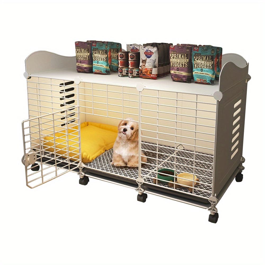 TEMU Dog Supplies, Dog Houses, Wheeled Dog Crates, Durable Indoor Kennels With Comfortable Beds And Toilets, Suitable For Small, Medium And Large Dog Breeds And Small Pets