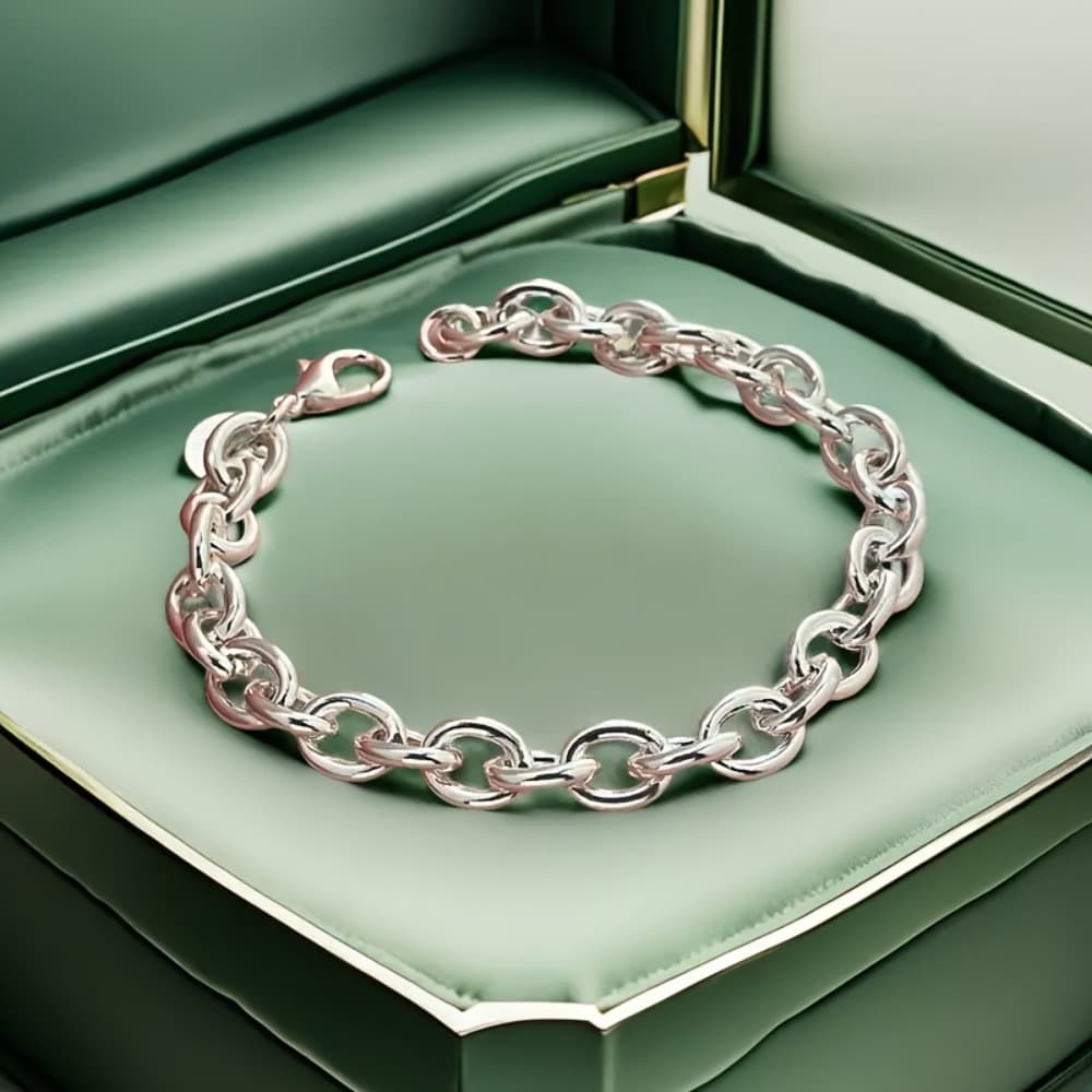 TEMU A 925 Sterling Silver Bracelet, For Valentine's Day Or